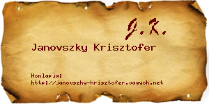 Janovszky Krisztofer névjegykártya